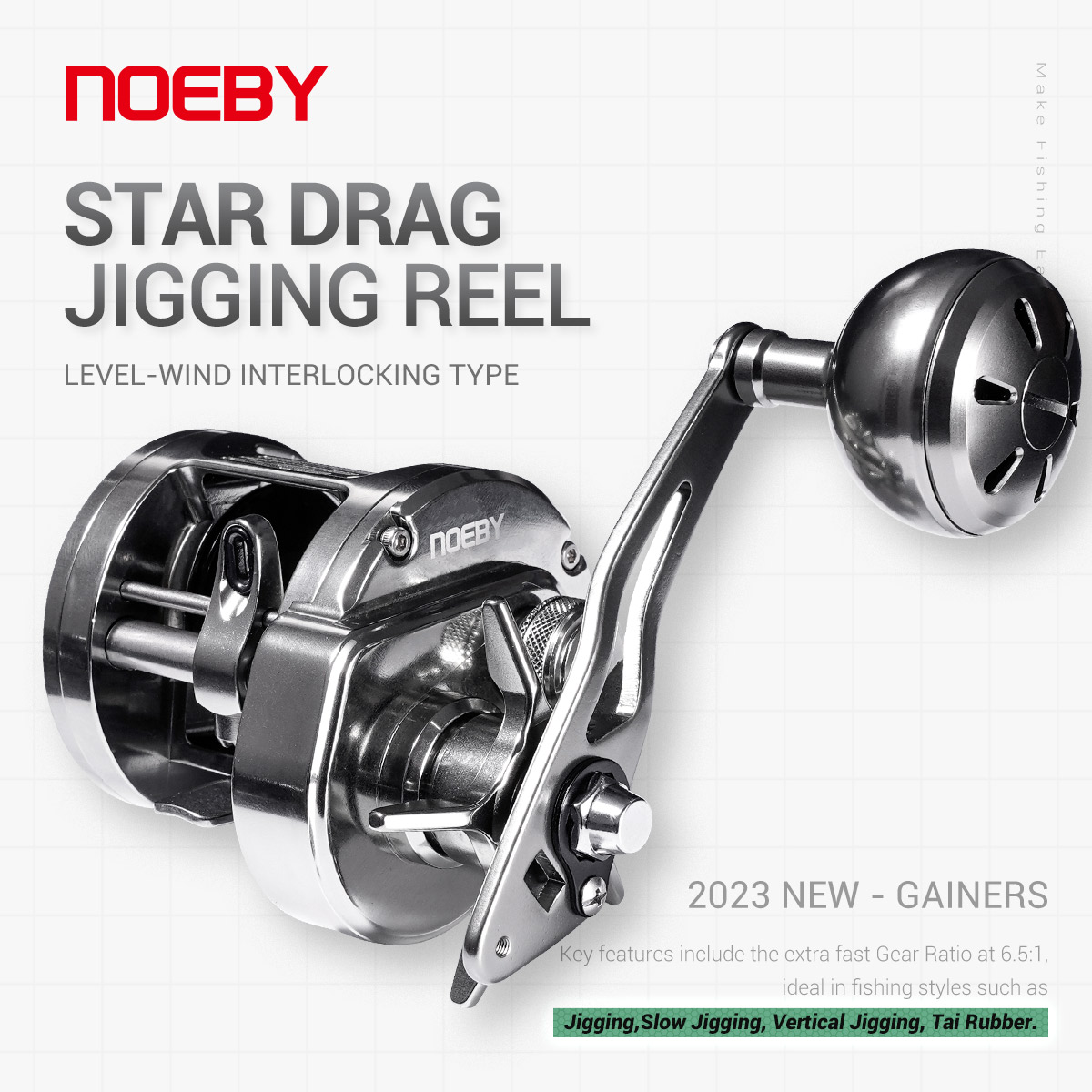 Daiwa Reel Bg - Kołowrotek jiggingowy NOEBY Gainers, metalowy korpus,